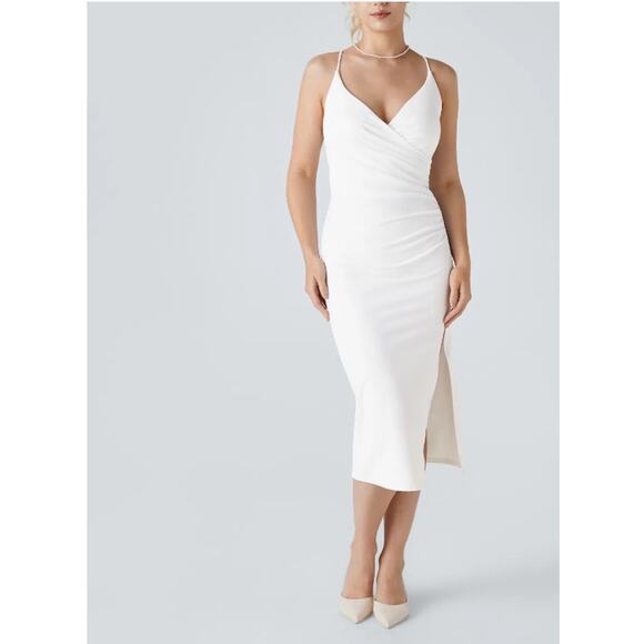 HALARA Softlyzero Airy Crossover Ruched Lace Up Bodycon Dress‎ UPF50+ XL NWT - Picture 1 of 15